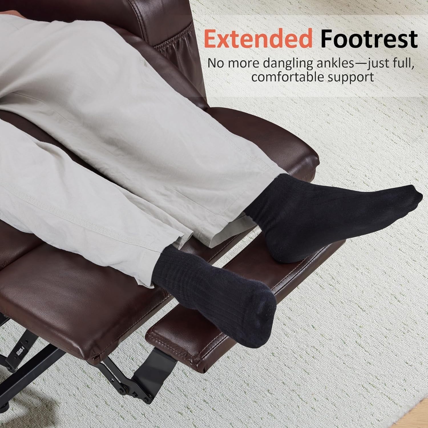Dark Brown Riser Recliner Chair Lift Assist Heated Massage USB Faux Leather