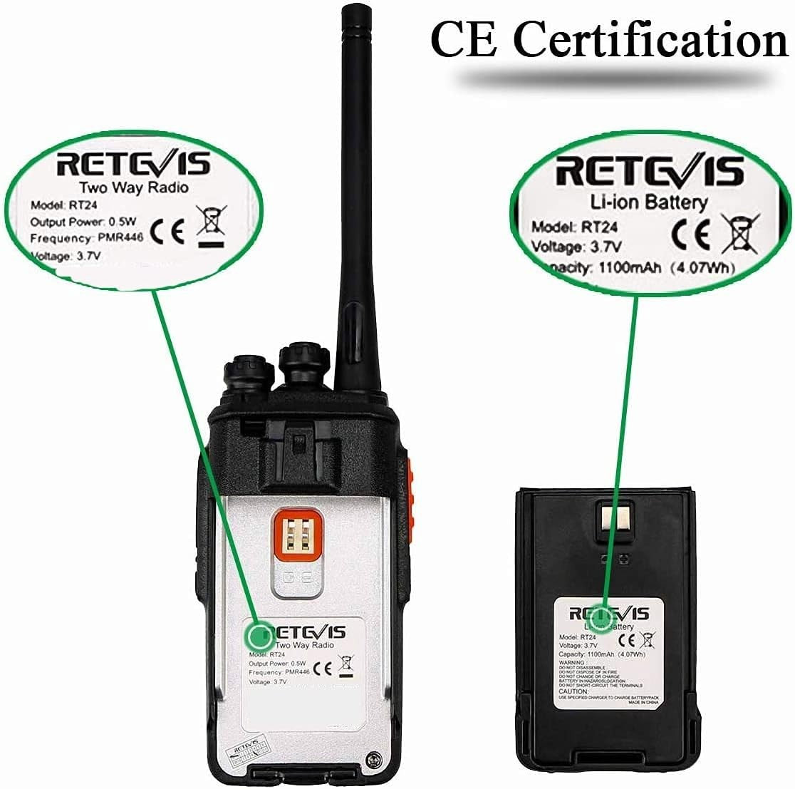 Business Walkie Talkies 6 Pack Long Range 16 Channel PMR446 Two Way Radio