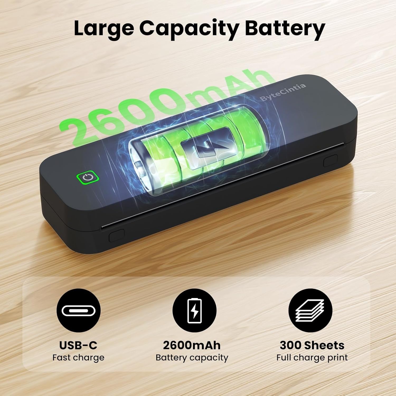 Portable Bluetooth Thermal Printer A4 A5 US Letter Inkless