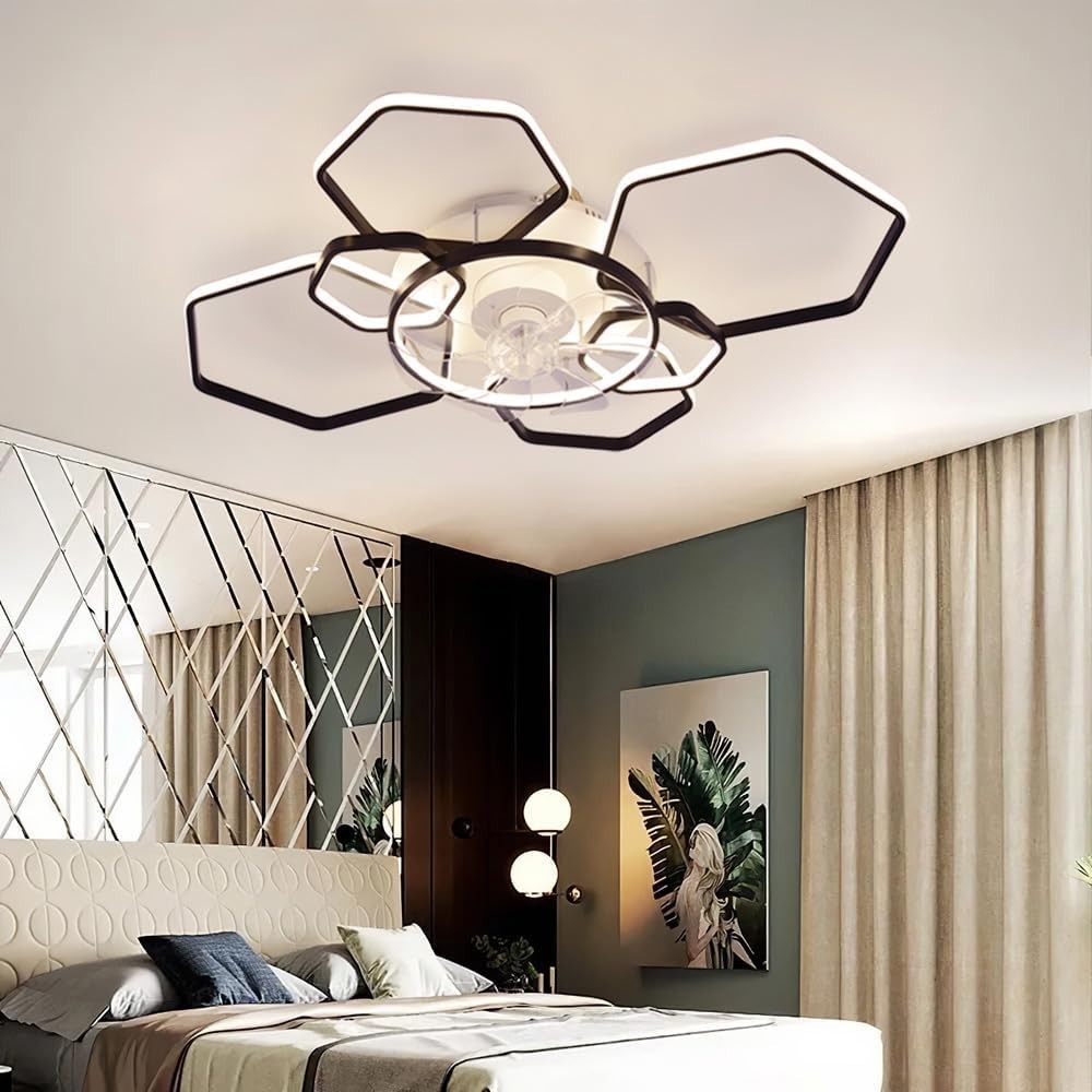 Warmiehomy 103CM Ceiling Fan with Lights, 6-Speed, Dimmable LED, Remote & App