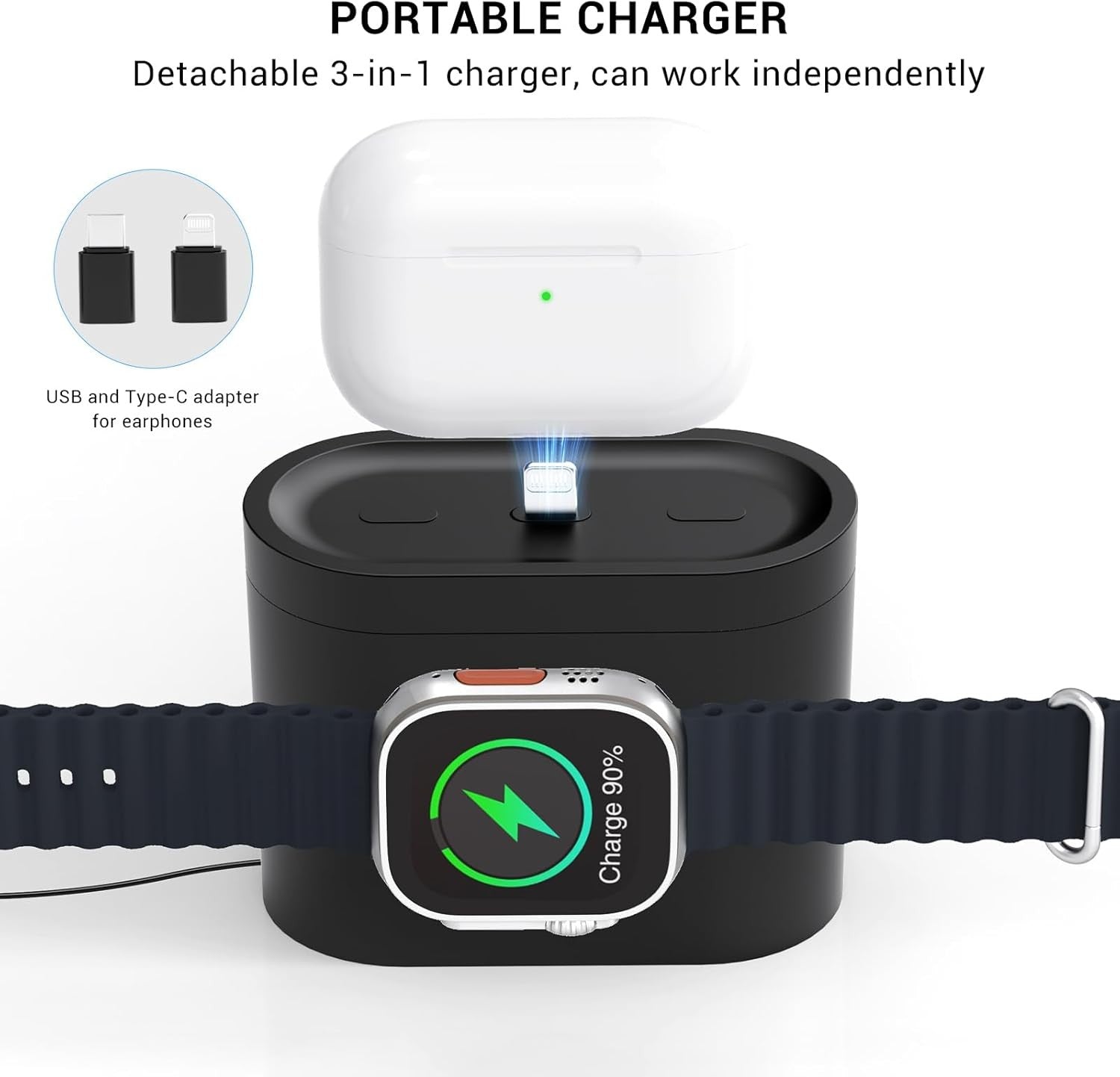 6 in 1 Wireless Charging Station MagSafe Alarm Clock Night Light Stand