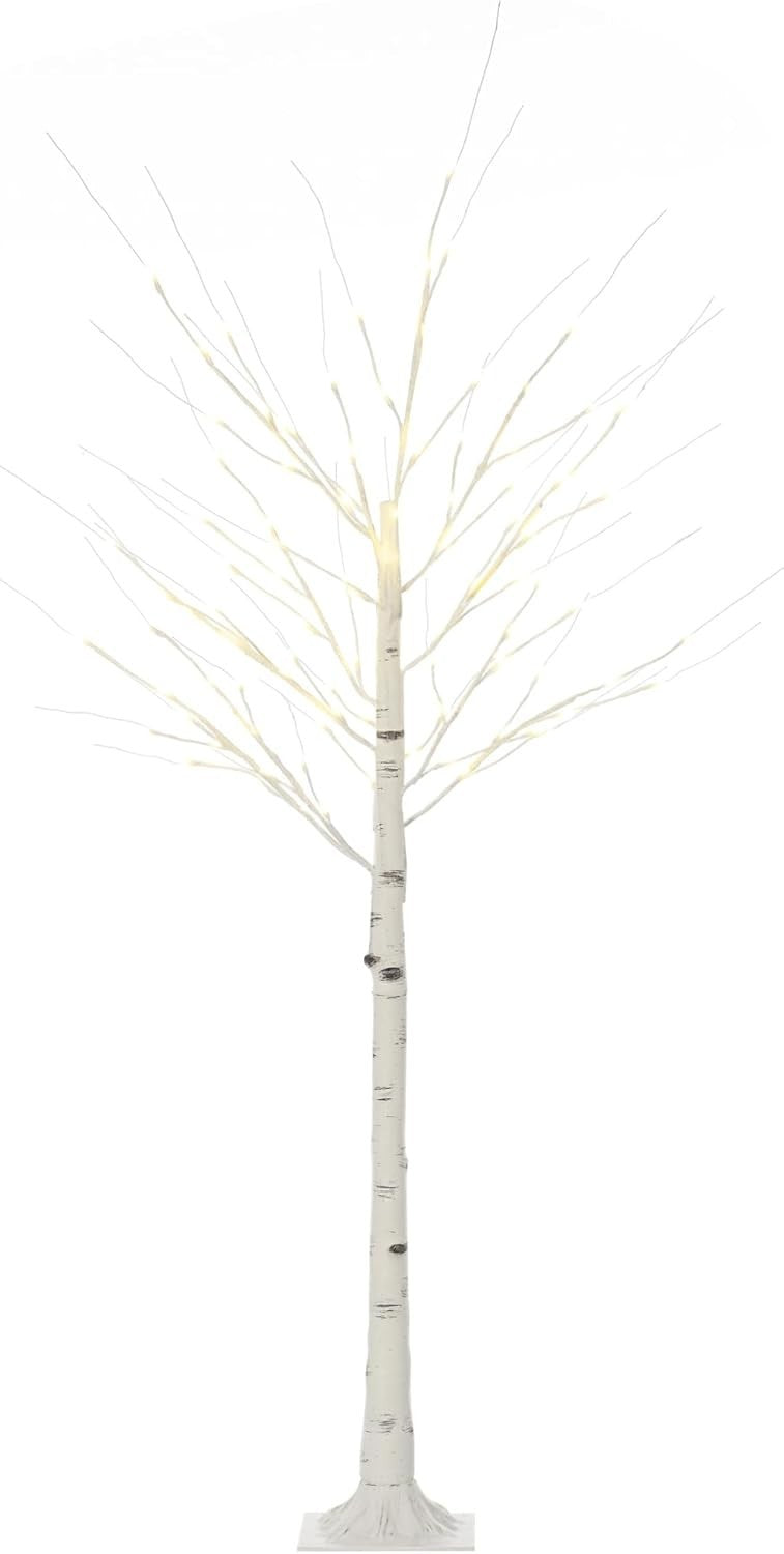 180cm Pre-Lit White Birch Tree Light Warm LED Indoor Outdoor Home Garden Decor