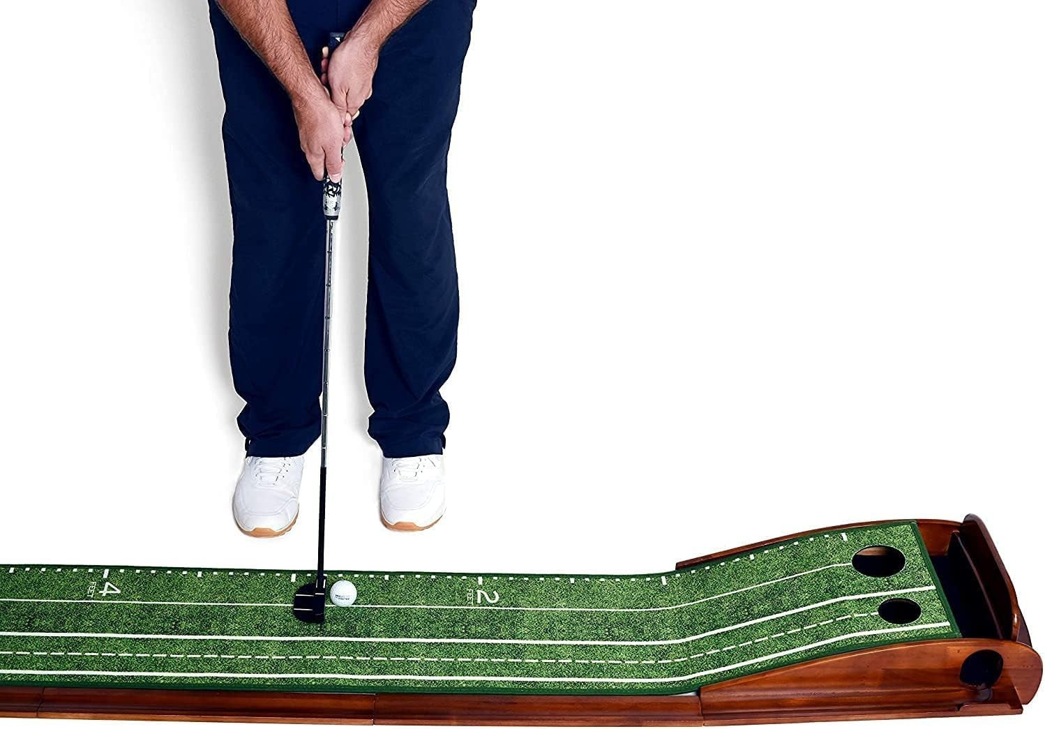 Indoor Putting Mat 8ft Golf Training Aid Auto Return Home Office Practice