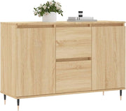 Sonoma Oak Sideboard Storage Cabinet with Iron Legs | Dent Resistant, Stylish