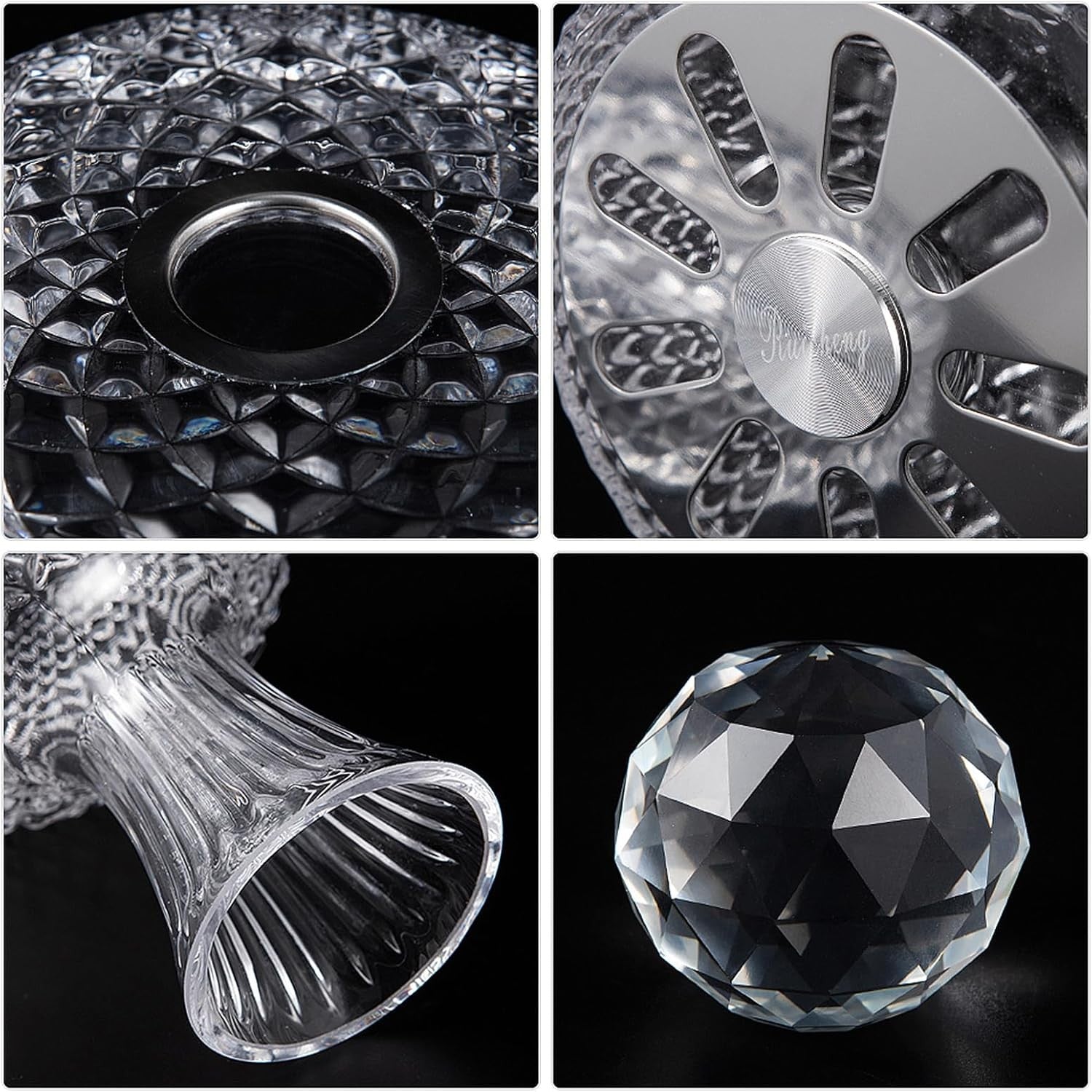 Luxury 1.5L Crystal Wine Decanter – 360° Rotating Aerator Relief Cut Design