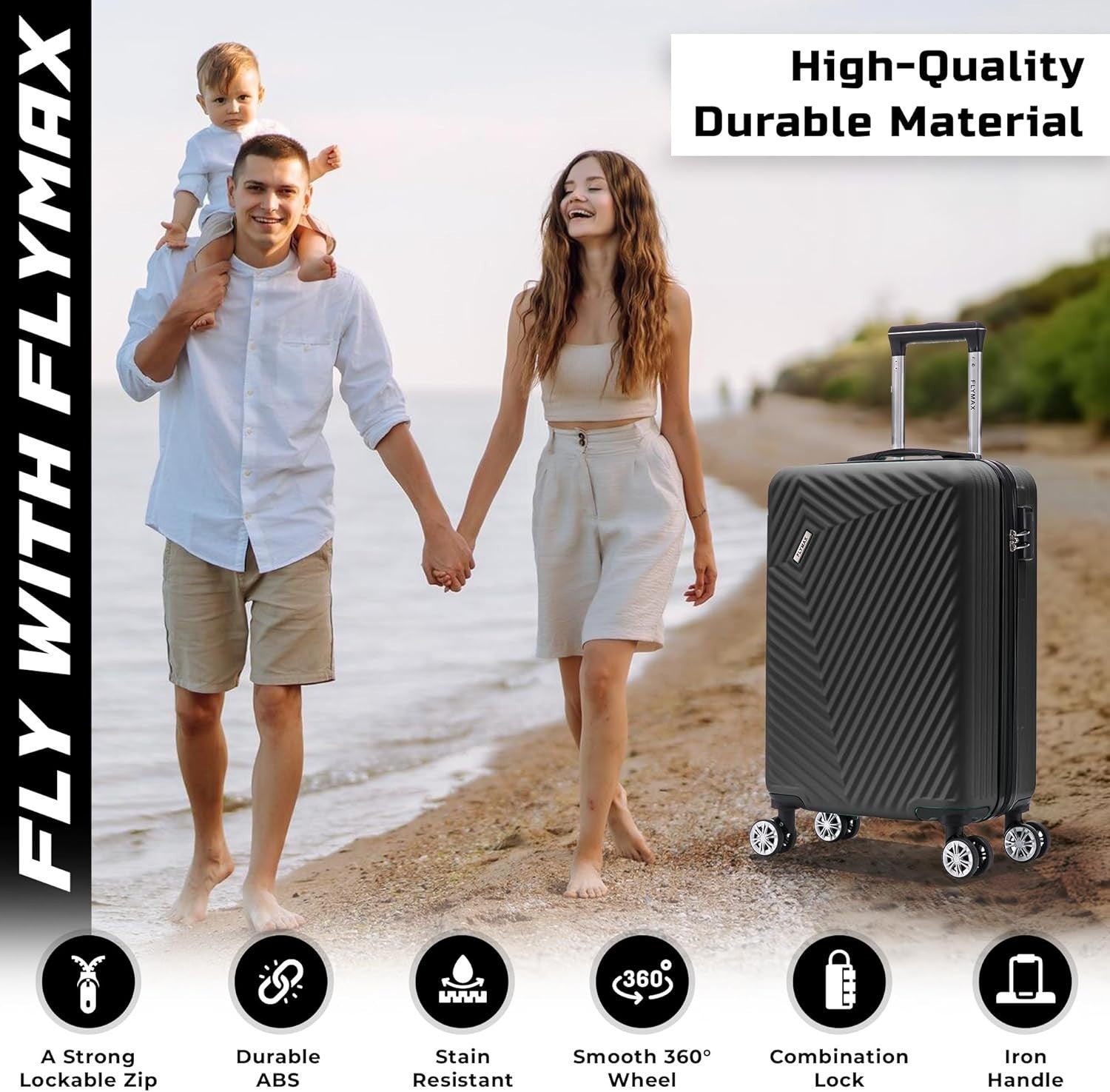 Large 29” Check-In Suitcase ABS Hard Shell 4 Wheel Spinner 100L Lock