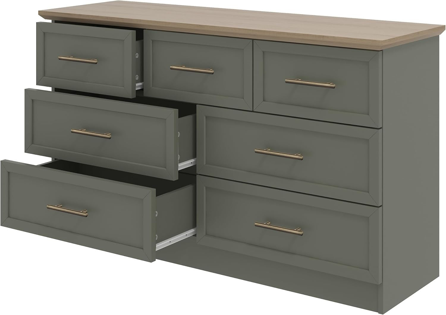 7-Drawer Storage Chest with Oak Top | Durable, Versatile Bedroom Organizer