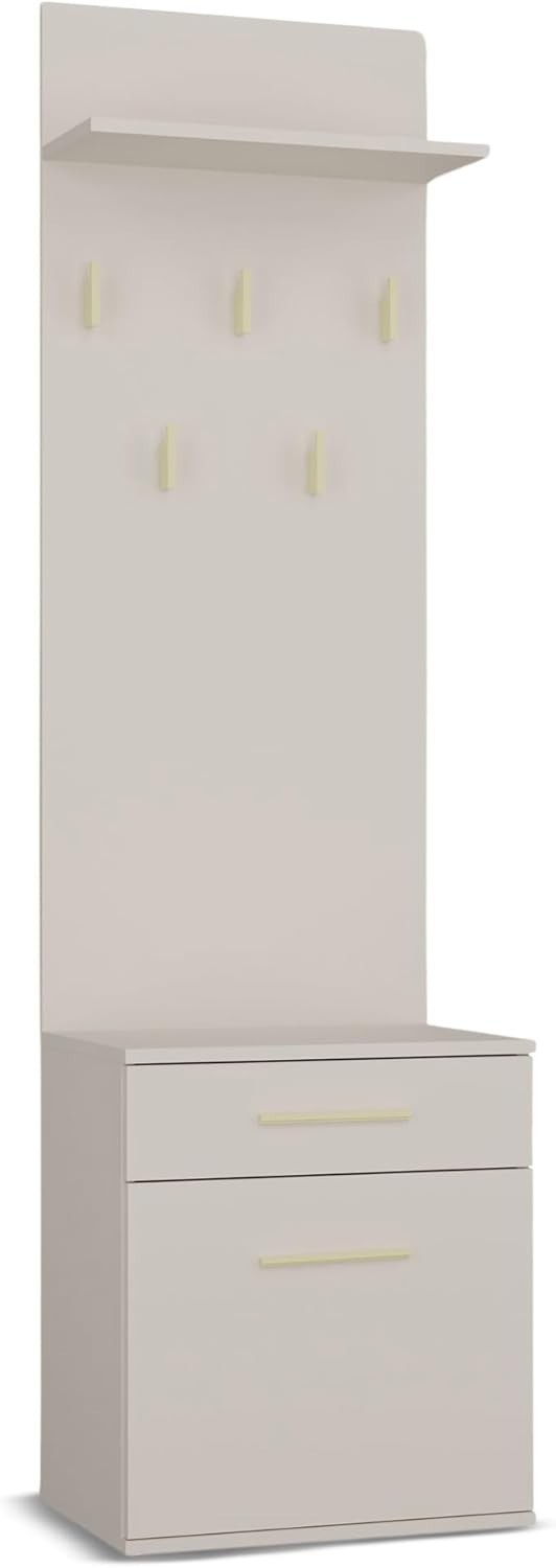 Modern Double Wardrobe with Drawers, Hooks & Shoe Storage 180cm Cashmere