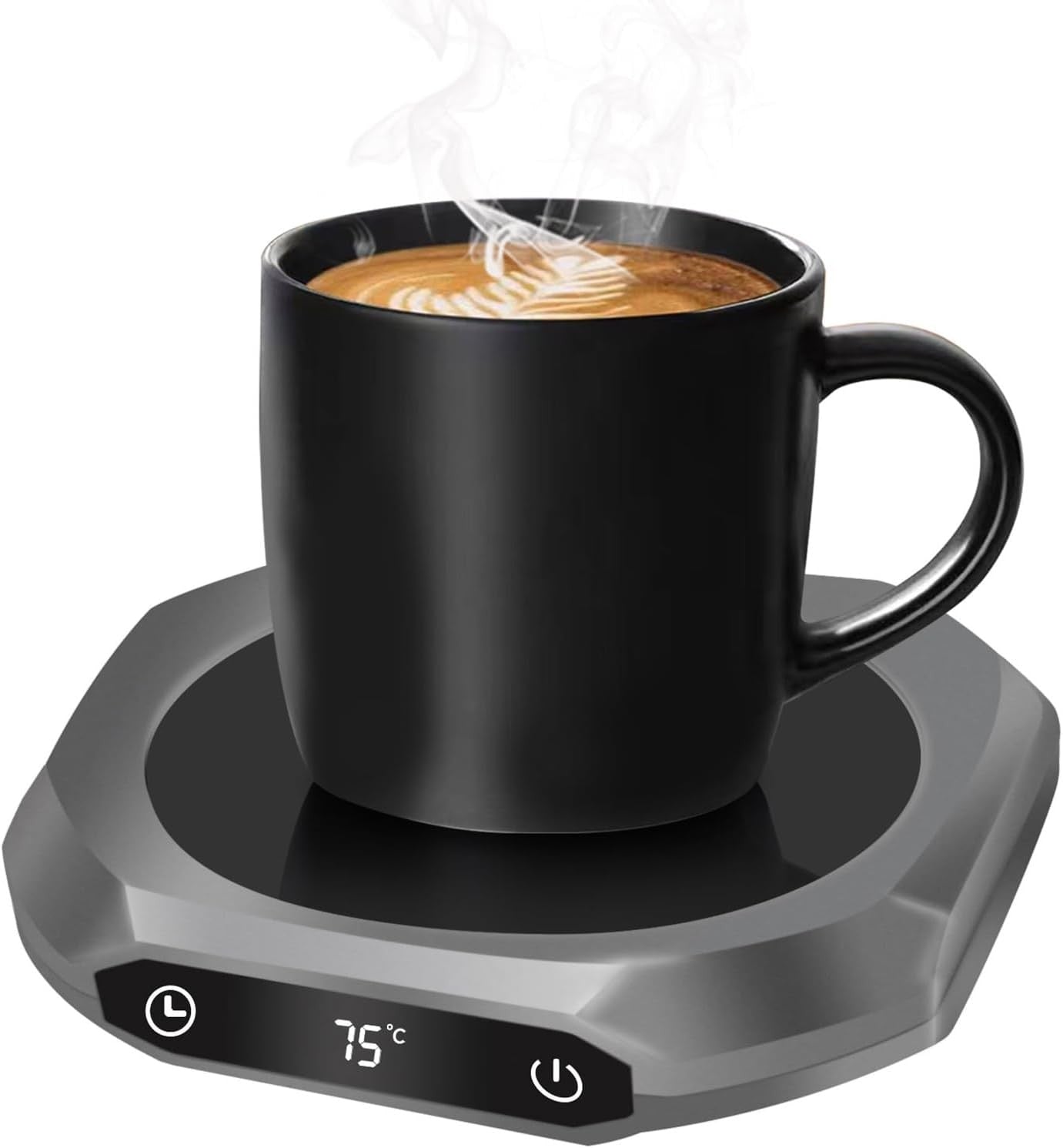 Coffee Mug Warmer 3 Temp Auto Shut Off Desk Heater Grey
