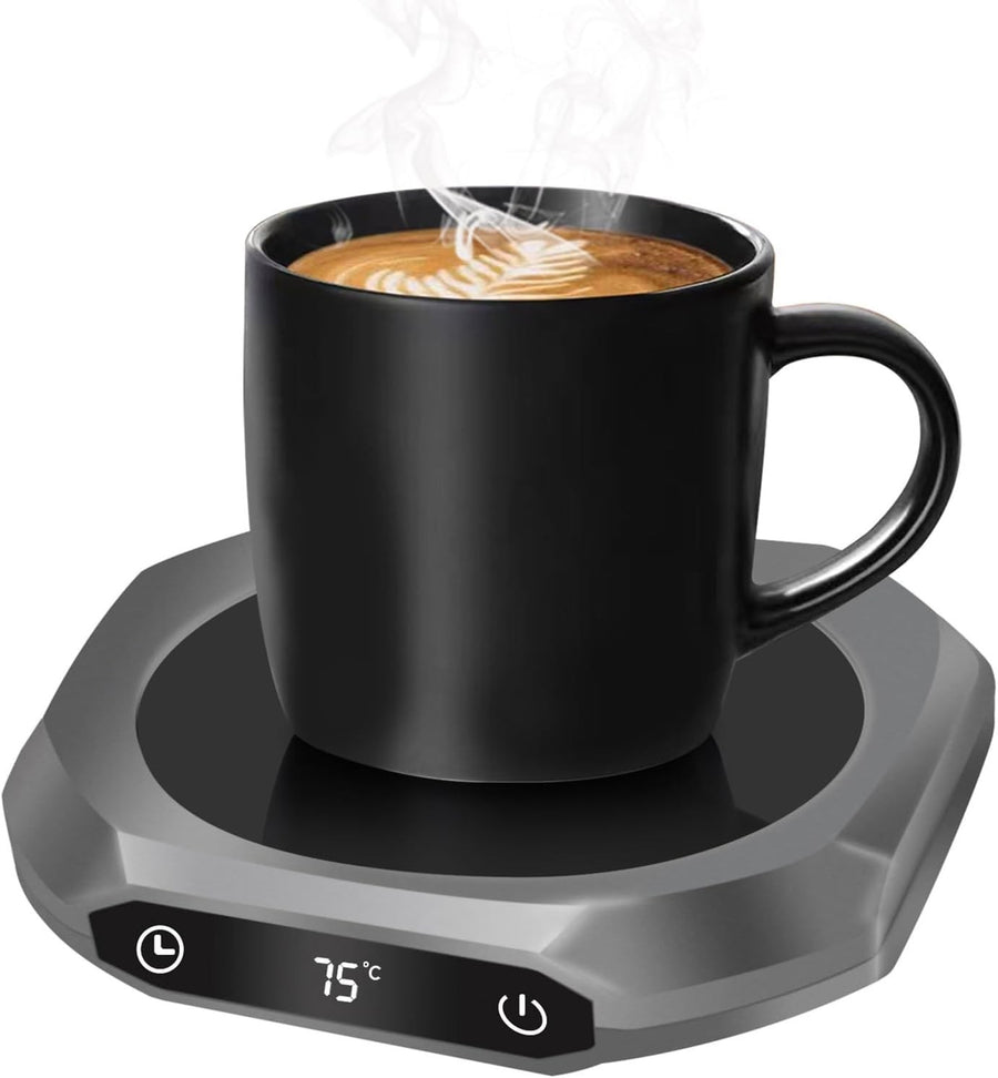 Coffee Mug Warmer 3 Temp Auto Shut Off Desk Heater Grey