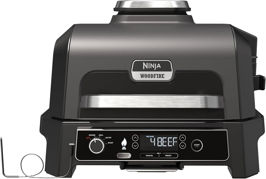 Electric BBQ Grill & Smoker 4-in-1 with Smart Temperature Probe – Large Portable