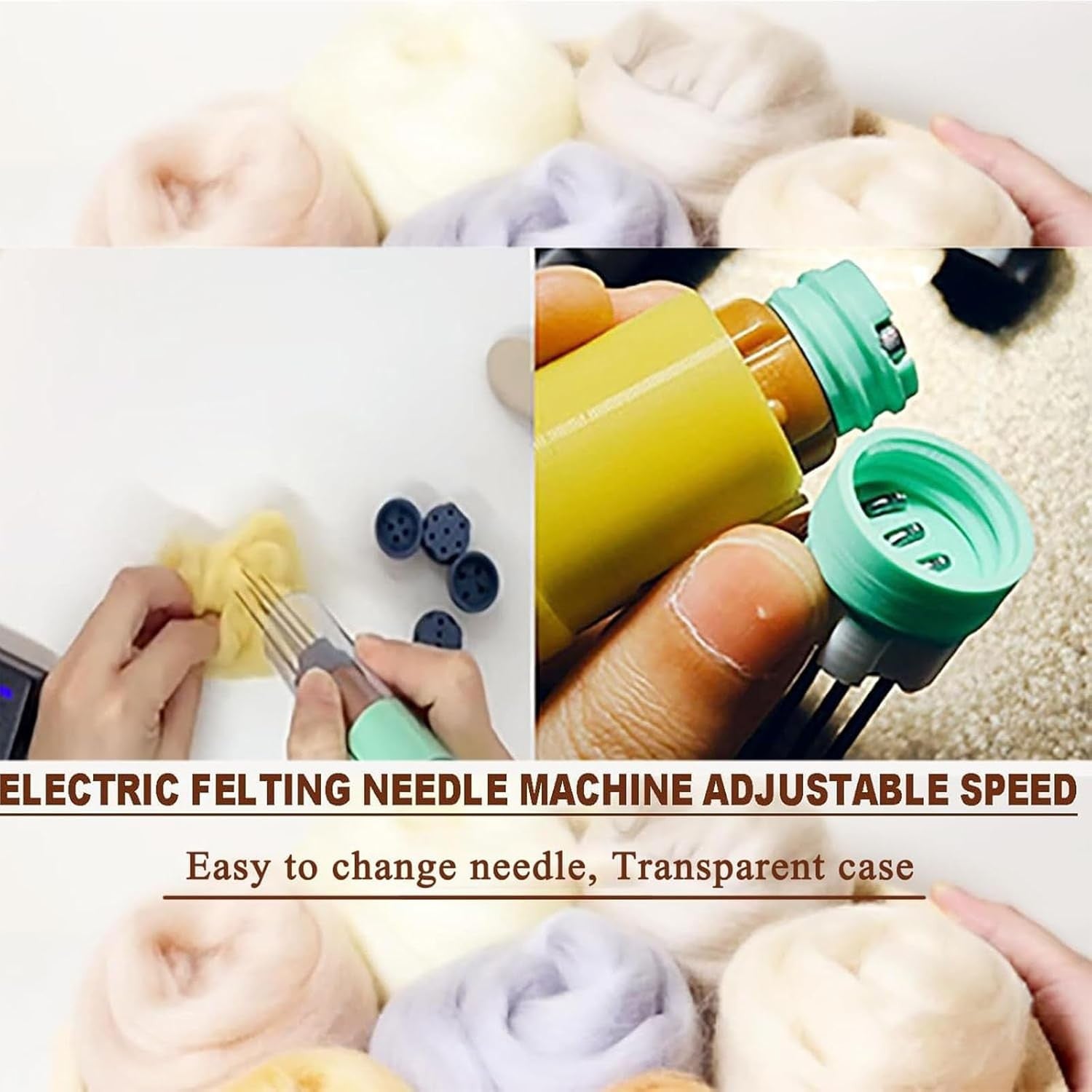 Electric Wool Felting Tool Needle Machine DIY Craft Fast Felting Kit