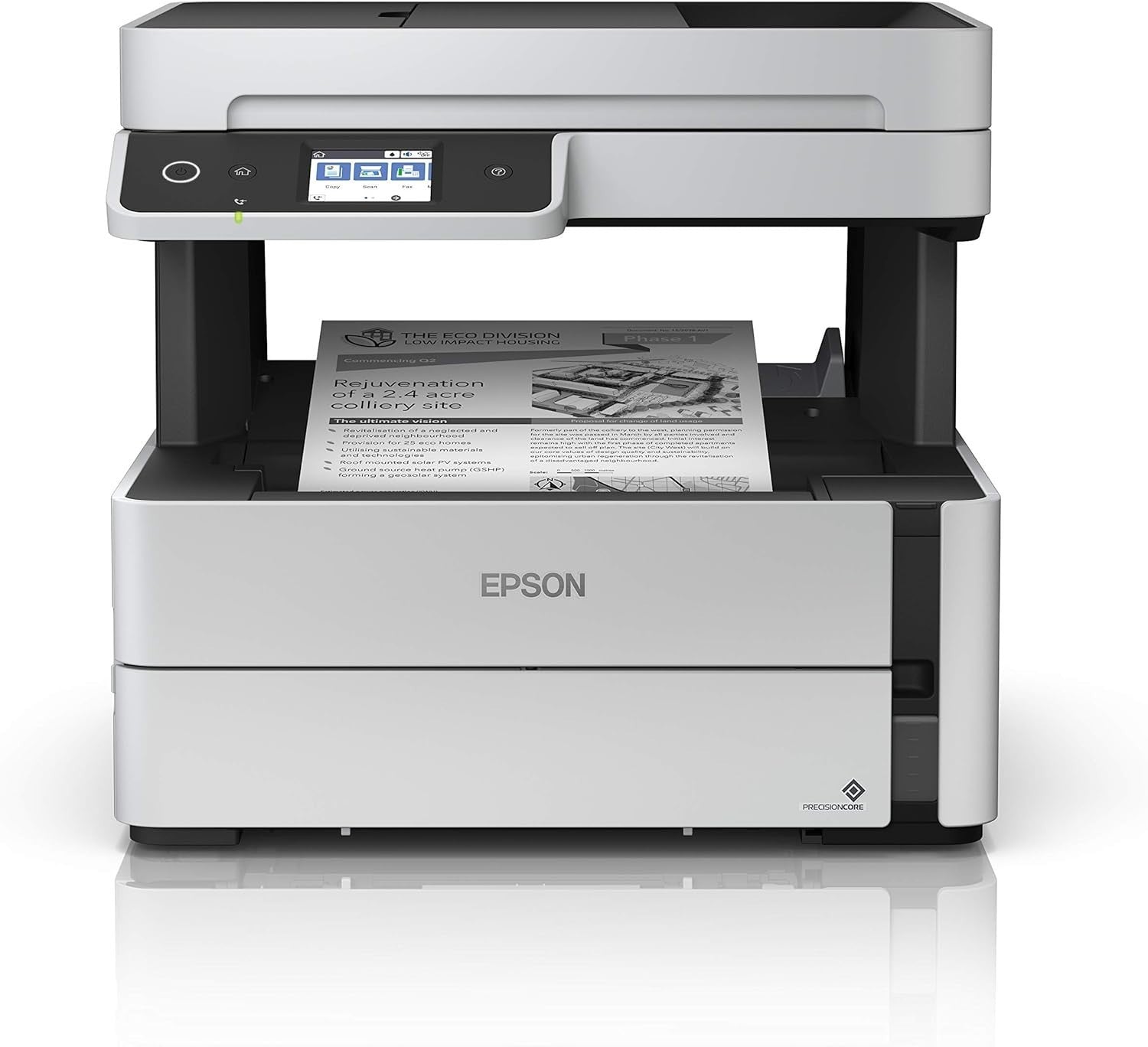 White Monochrome EcoTank A4 Wireless Printer Duplex Copy Scan Fax