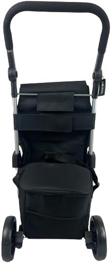 Hampton & Stewart 4-Wheel Shopping Trolley 20kg Large Foldable Cart Black