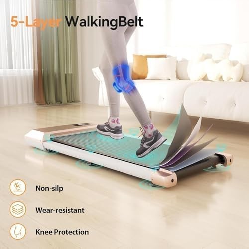 Compact Walking Pad 2.5HP Under Desk Treadmill App Control Quiet 136kg Foldable