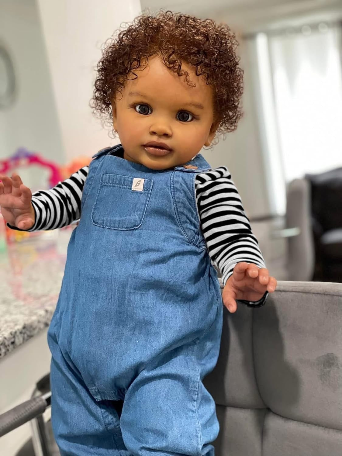 26in Large Toddler Baby Doll Realistic Black Girl Poseable Soft Body