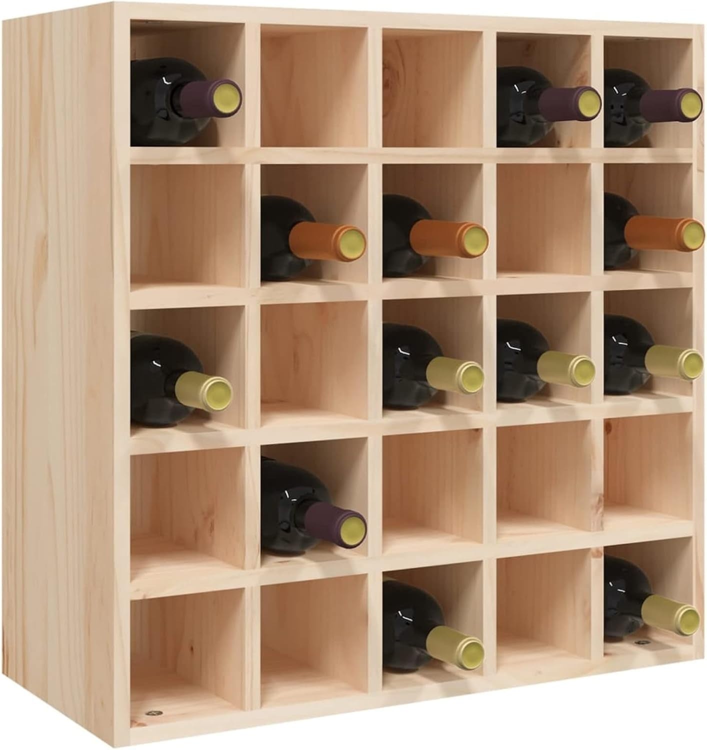 Solid Wood Wine Rack Cabinet 25 Bottle Storage Sideboard Kitchen Bar Display