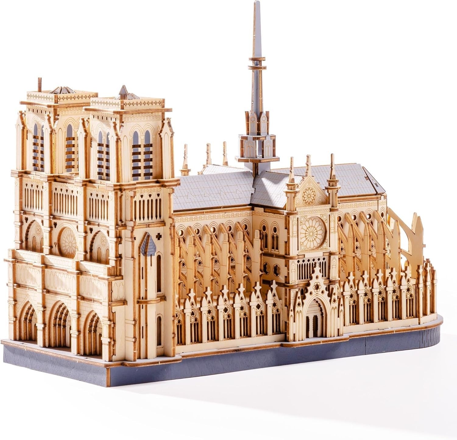 3D Wooden Notre Dame Puzzle Model Kit - DIY Architecture Decor, 330 Pieces