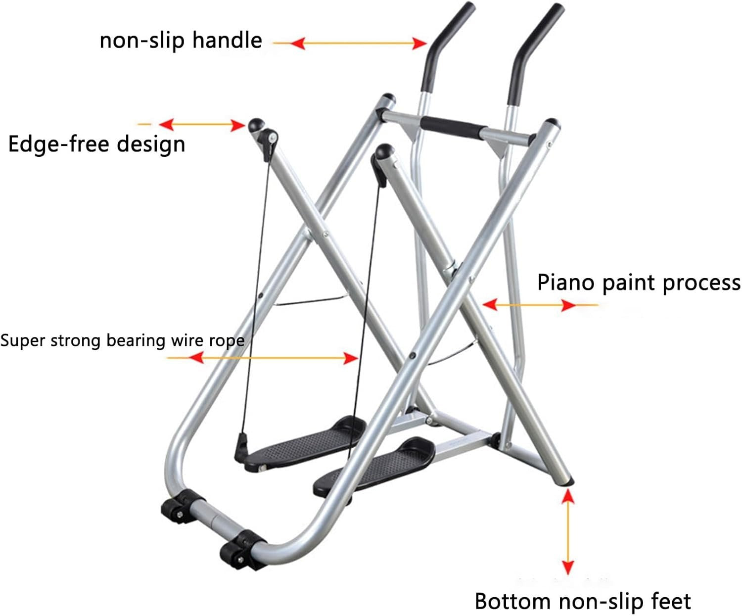 Folding Elliptical Exercise Bike Air Walker Home Gym Cardio Dual Trainer