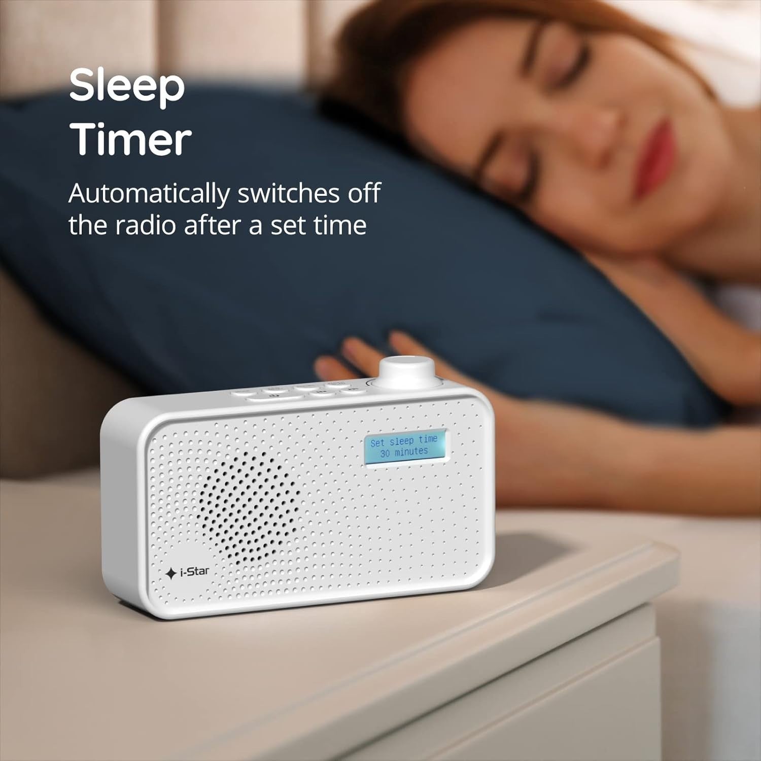 Portable DAB DAB+ FM Radio USB Rechargeable LCD Display White