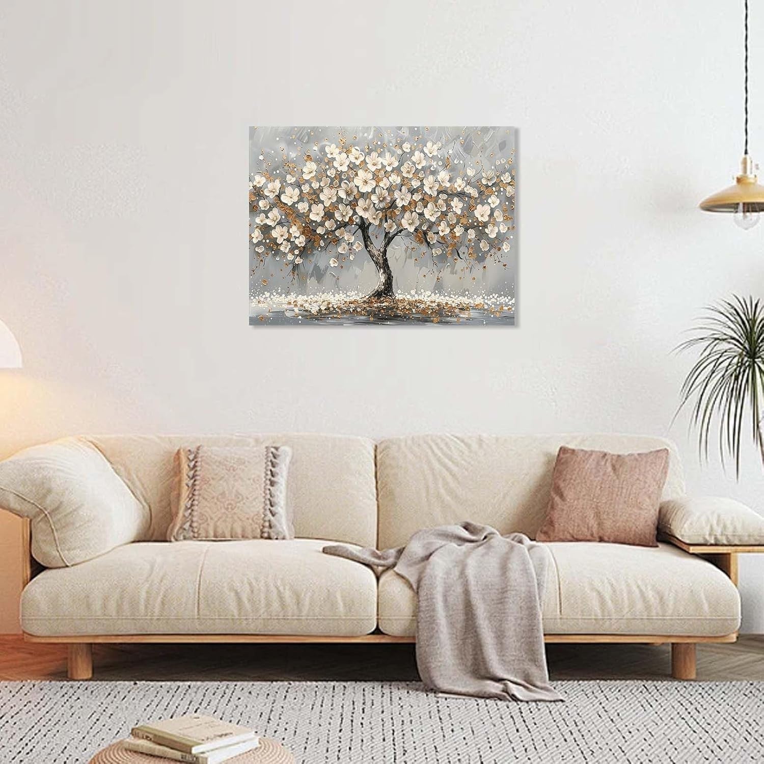 Framed Tree Canvas Wall Art 12x16in Floral Modern Decor