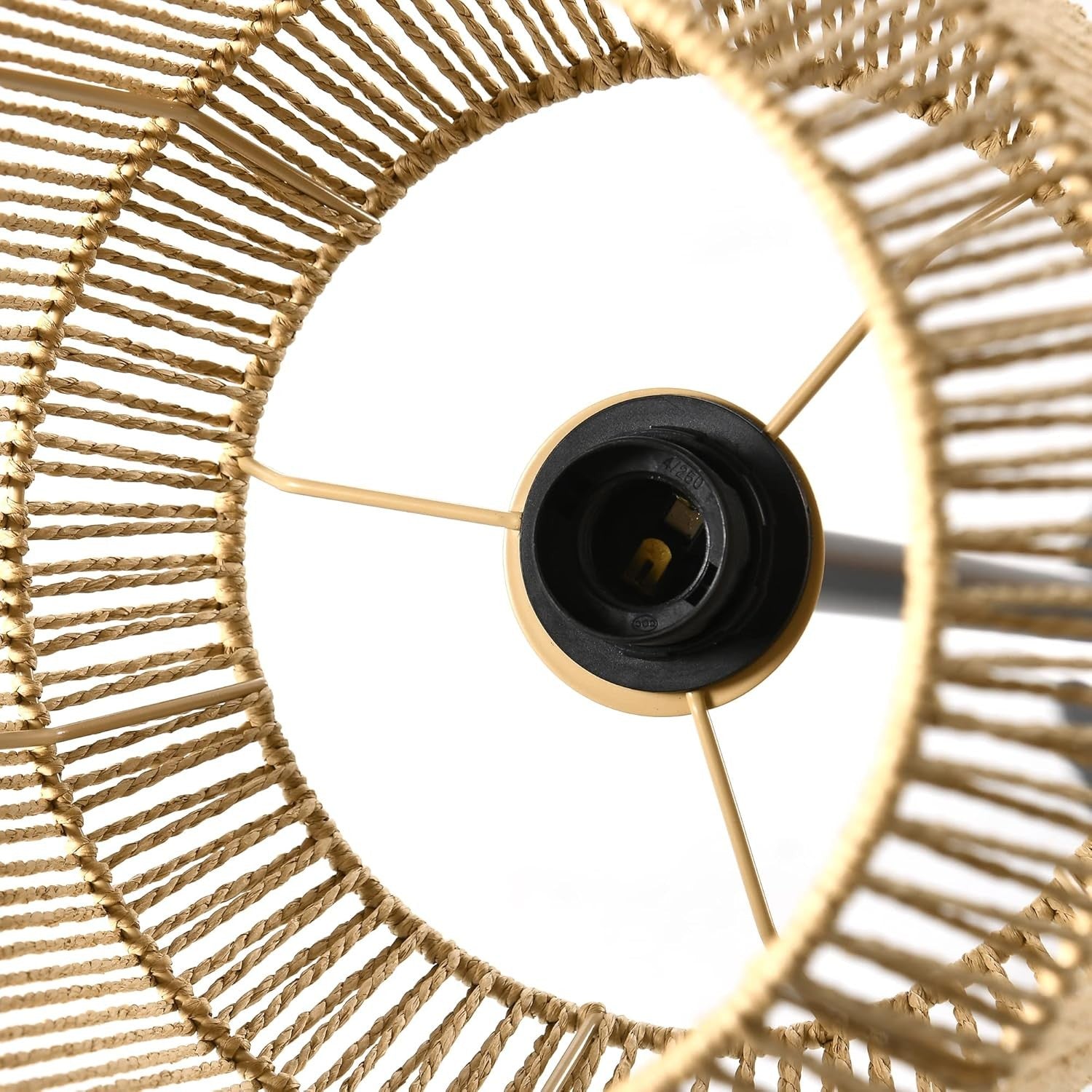 Rattan Floor Lamp Wicker Standing Light Natural Shade Living Room Bedroom