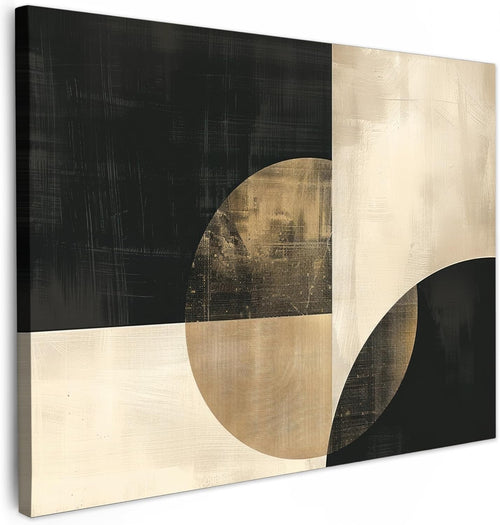 Black Gold Abstract Canvas Wall Art 40x30cm Framed Print