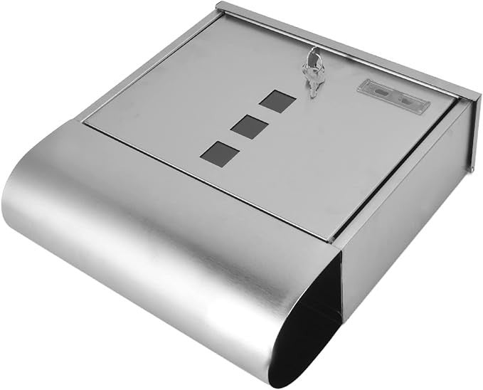 Secure Stainless Steel Locking Mailbox Weatherproof Wall Mount Easy Install