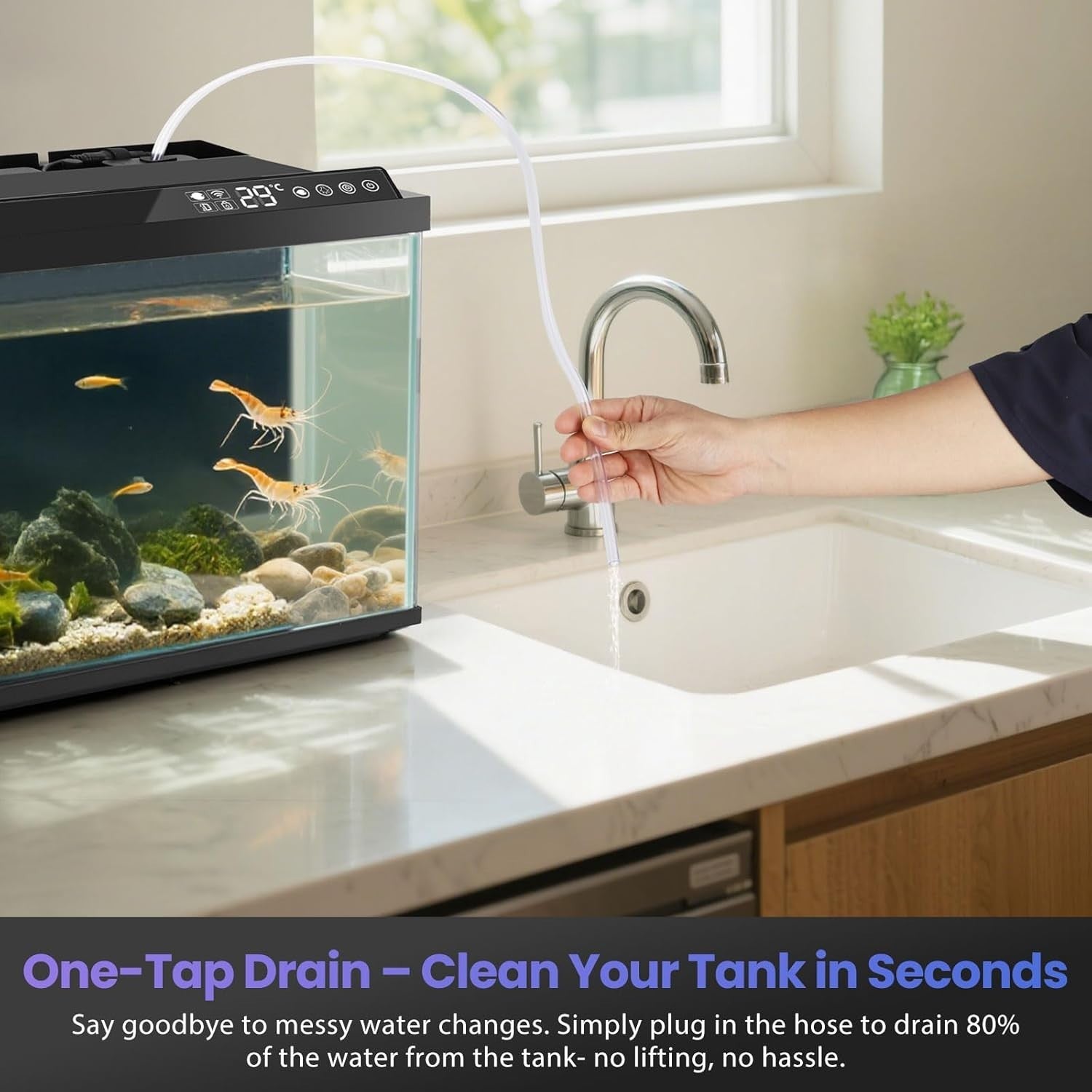 30L Smart Aquarium Starter Kit with App Control & LED Plant Light