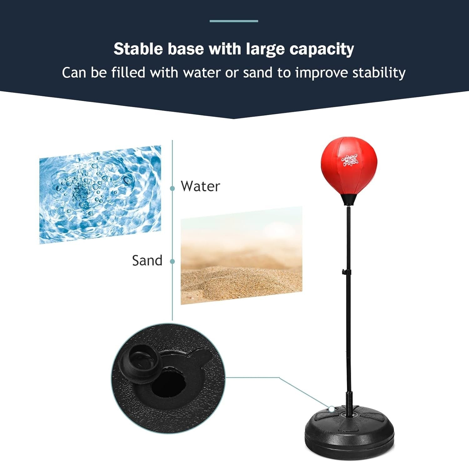 Adjustable Inflatable Boxing Ball Stand Kids Teens Adult Training Set