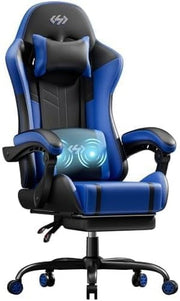 Massage Gaming Chair, Gaming Chair With Footrest Ergonomic Computer Chair for Ad