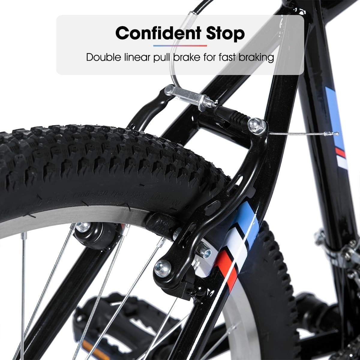 26" Mens Womens MTB Bike 18 Speed Steel Frame V Brakes Trail Off Road