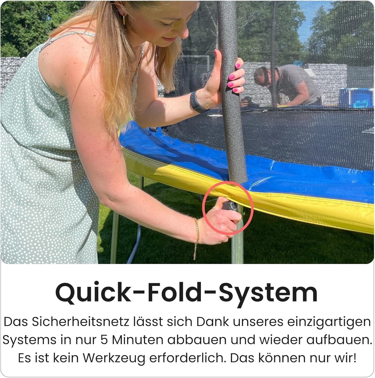 6FT Kids Garden Trampoline Safety Enclosure Ladder Round Outdoor