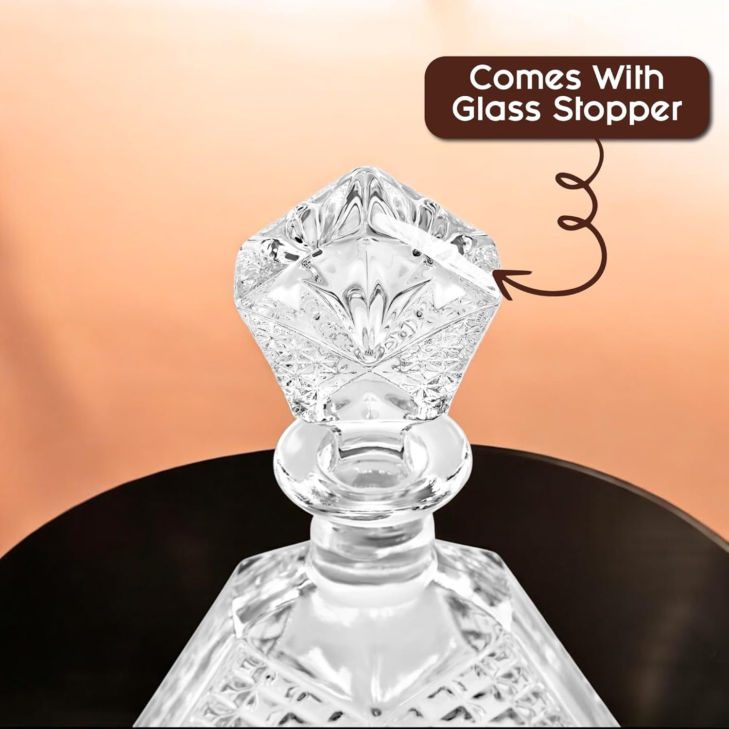 650ml Triangle Whiskey Decanter Crystal Liquor Bottle with Solid Glass Stopper