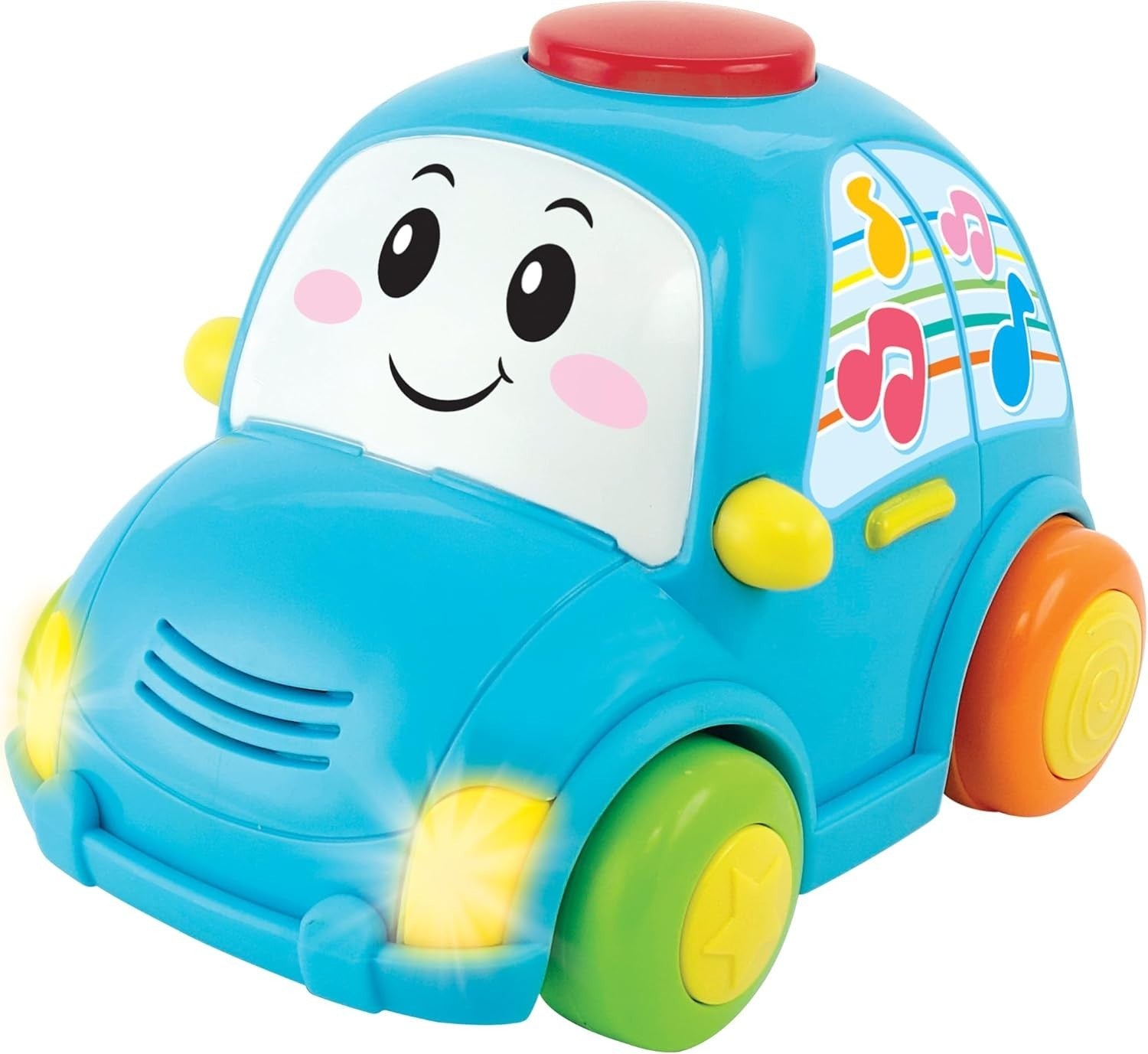 Toddler RC Car with Steering Wheel – Remote Control Toy w/ Sounds & Lights
