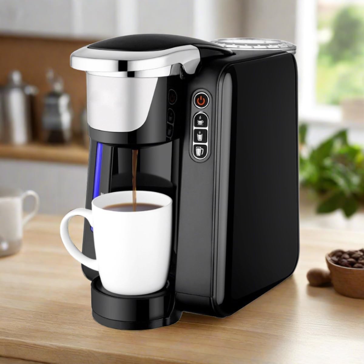 K-Cup Compatible Coffee Machine 1.3L Tank Fast Brew Auto-Shut Off Compact