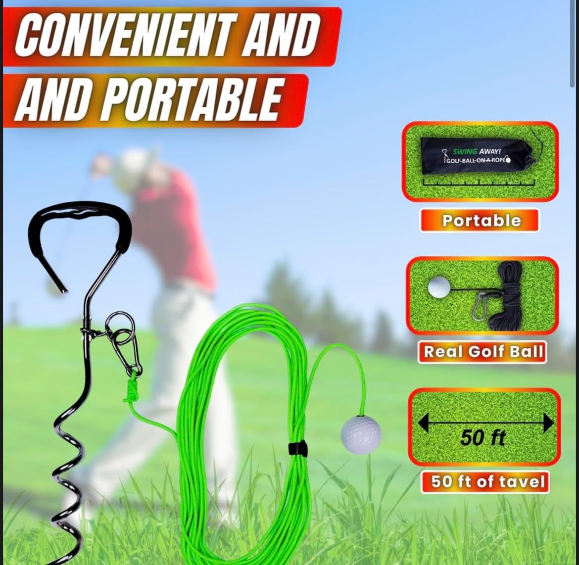 Golf Swing Trainer Backyard Practice Ball Flight Feedback Aid