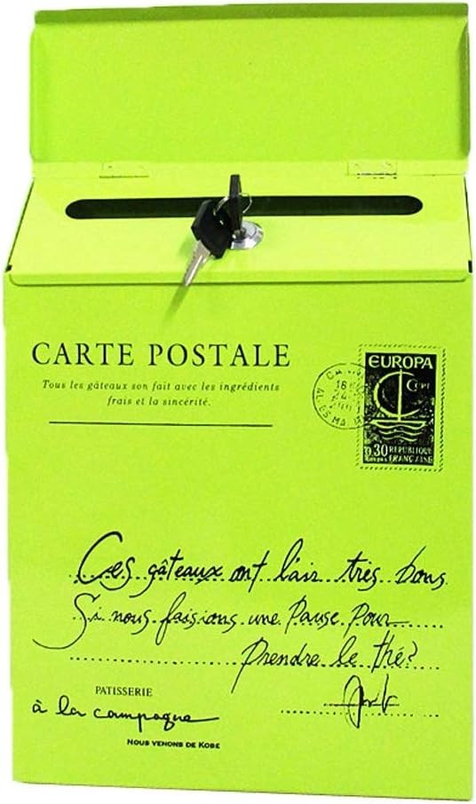 Lockable Retro Wall Mounted Post Box – Weatherproof Metal Mailbox for Home