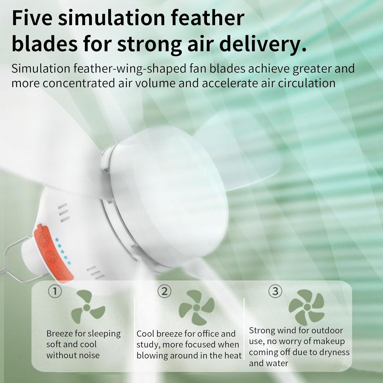 Rechargeable Tent Ceiling Fan with Light, 3-Speed, Remote, Portable, Outdoor