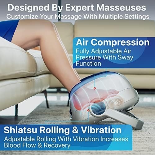 Miko Shiatsu Foot & Calf Massager Deep Kneading Heat Therapy