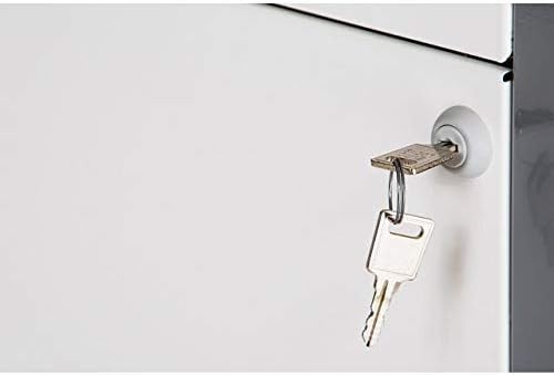 White A4 3 Drawer Lockable File Cabinet 40x40x96cm Steel