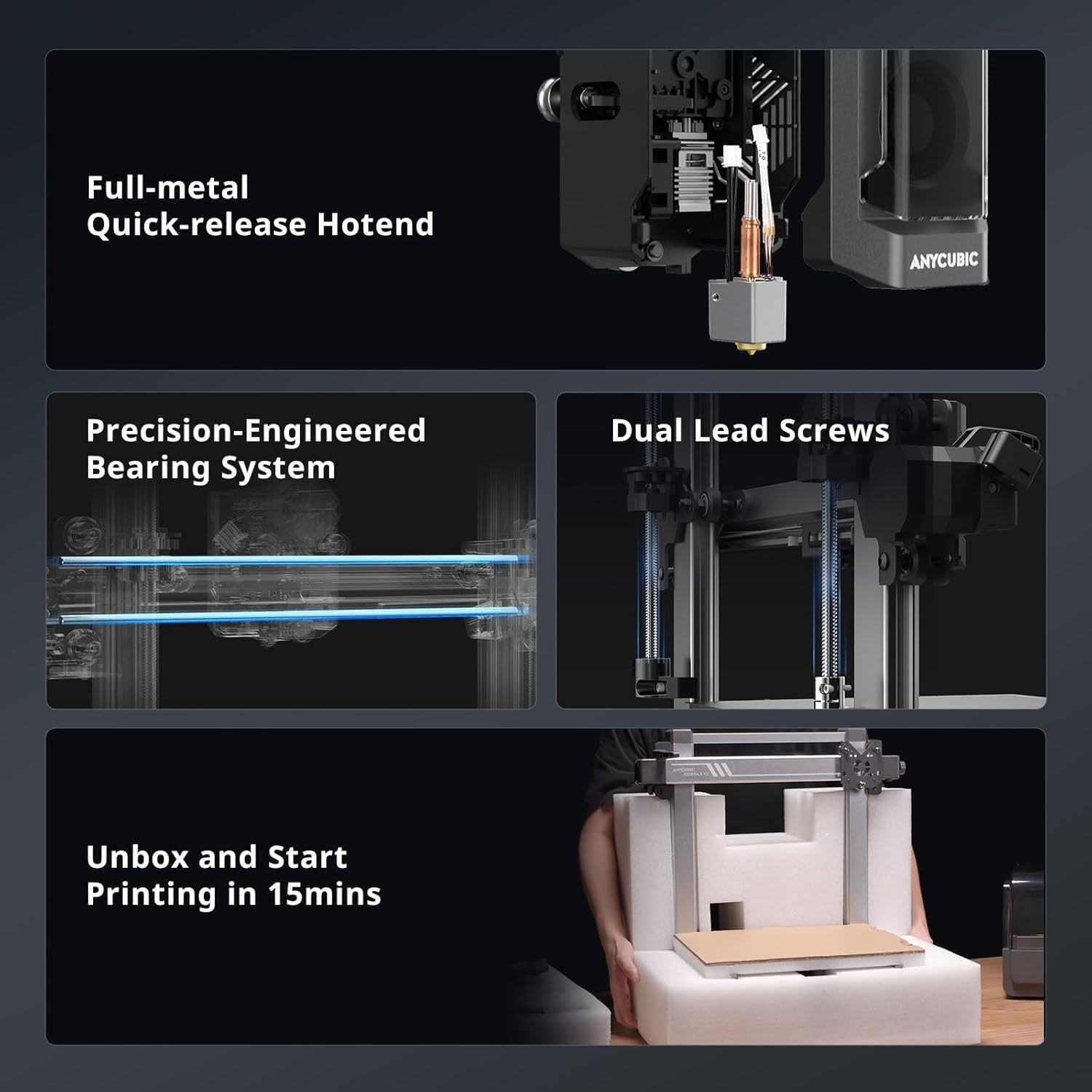 High Speed Multicolor 3D Printer 600mm/s Active Drying Auto Level Large Build
