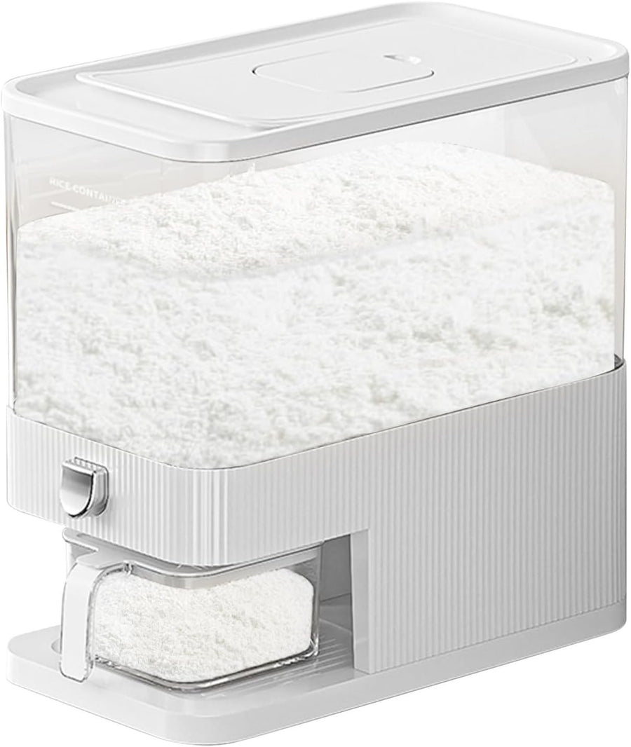 5kg Rice Dispenser Airtight PP Grain Storage w Measuring Cup