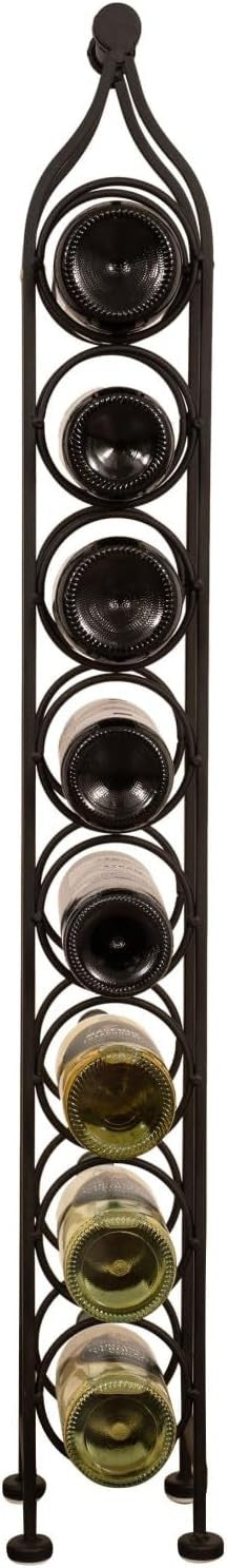 Tall Metal Wine Rack 8 Bottle Holder Free Standing Slim Floor Storage
