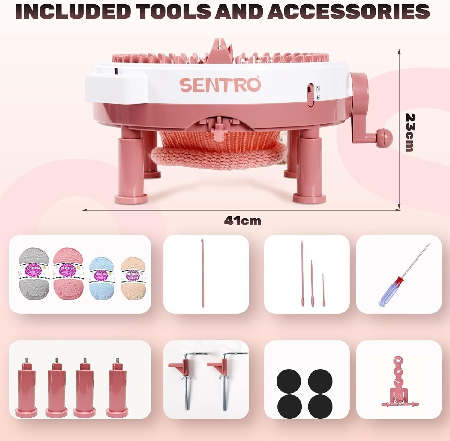 48 Needle Knitting Machine Circular Loom with Counter Clamp Hat Scarf Maker