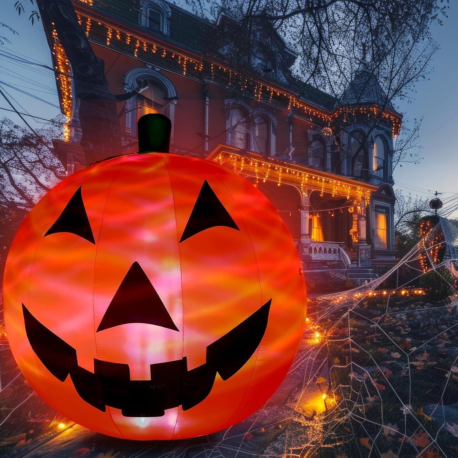 Soaoo 10ft Halloween Inflatable Pumpkin – Lighted Yard Decoration