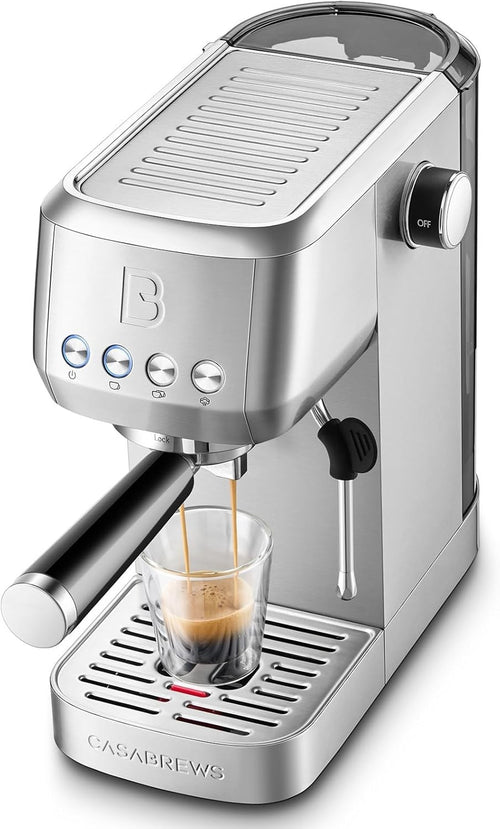 20 Bar Espresso Coffee Machine With Milk Frother, 1.3L Stainless Steel