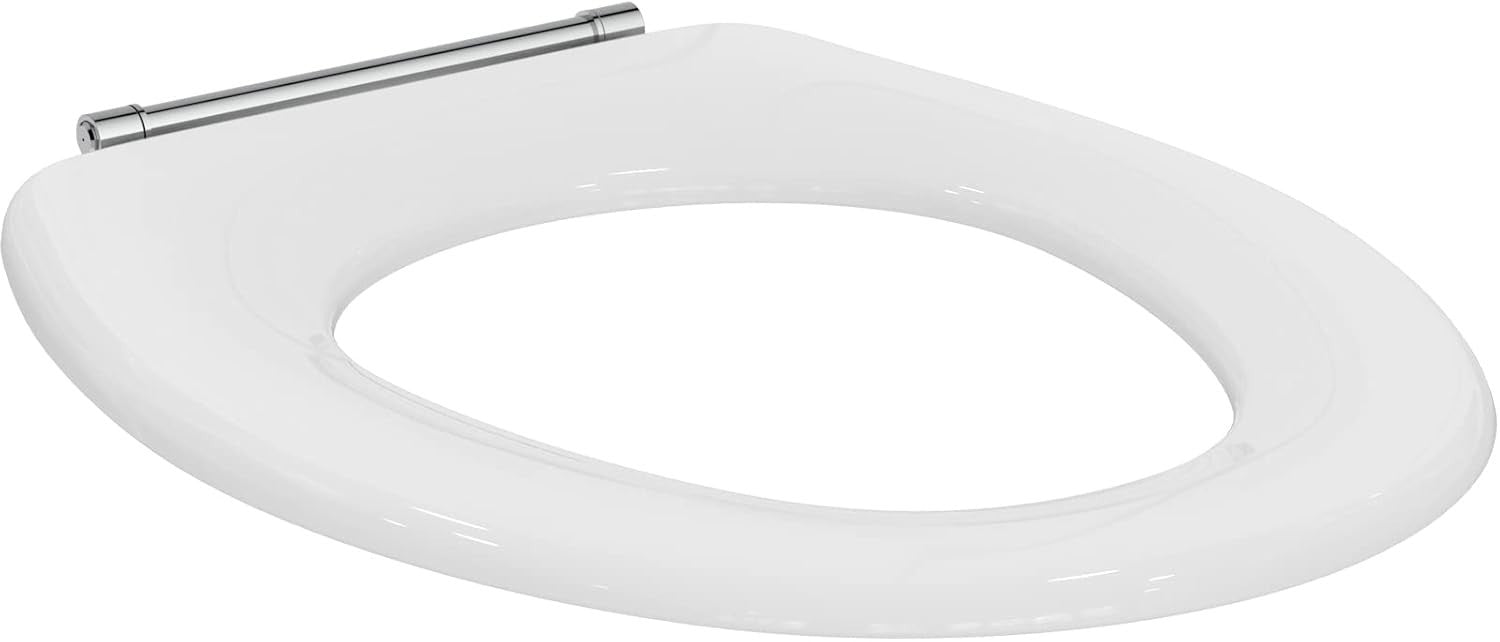 Connect Freedom Toilet Seat Ring White Thermoset Stainless Steel Stem Hinge