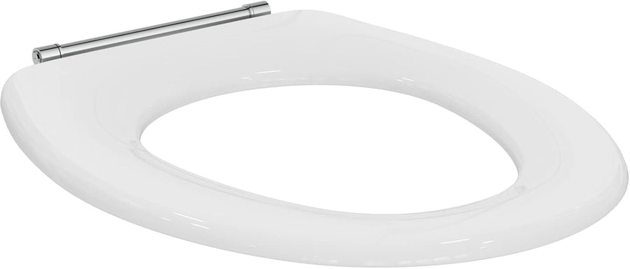 Connect Freedom Toilet Seat Ring White Thermoset Stainless Steel Stem Hinge
