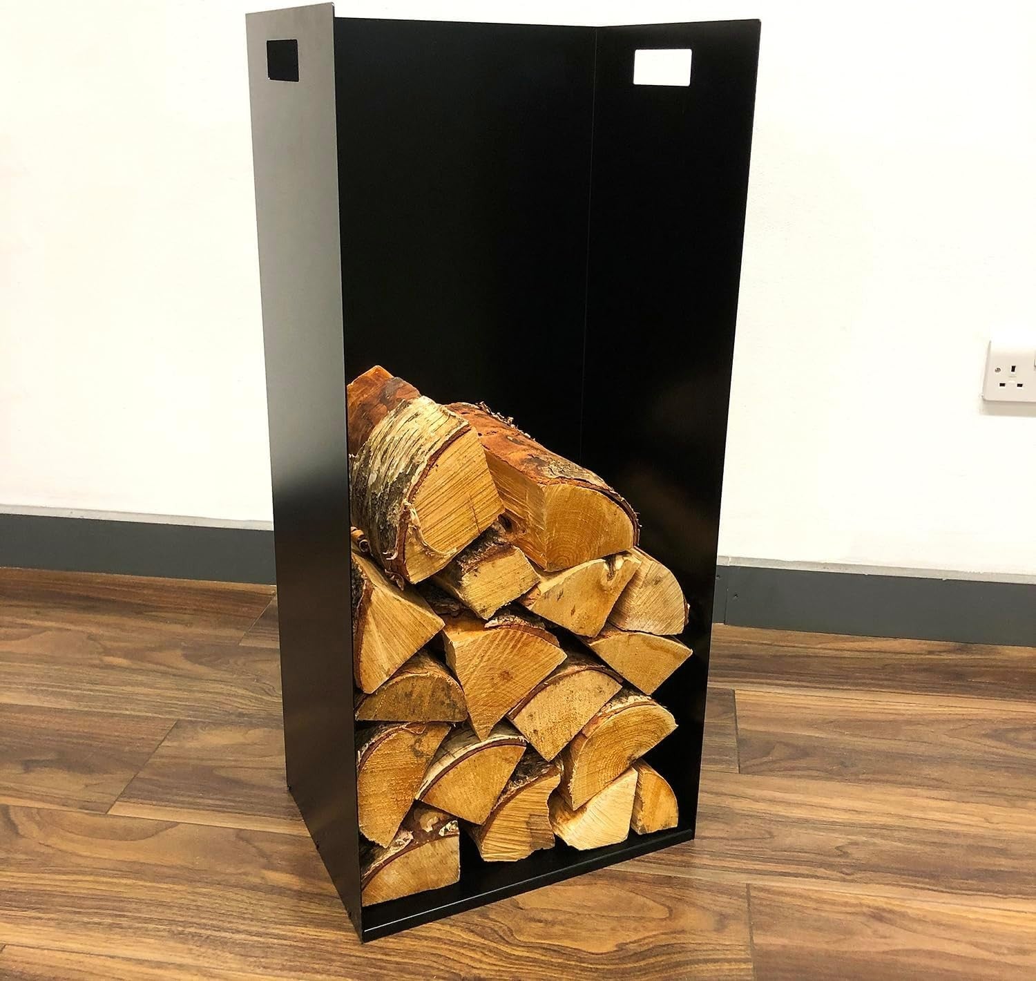 Extra Wide Indoor Firewood Log Holder - Heavy Duty Steel, Tall & Durable